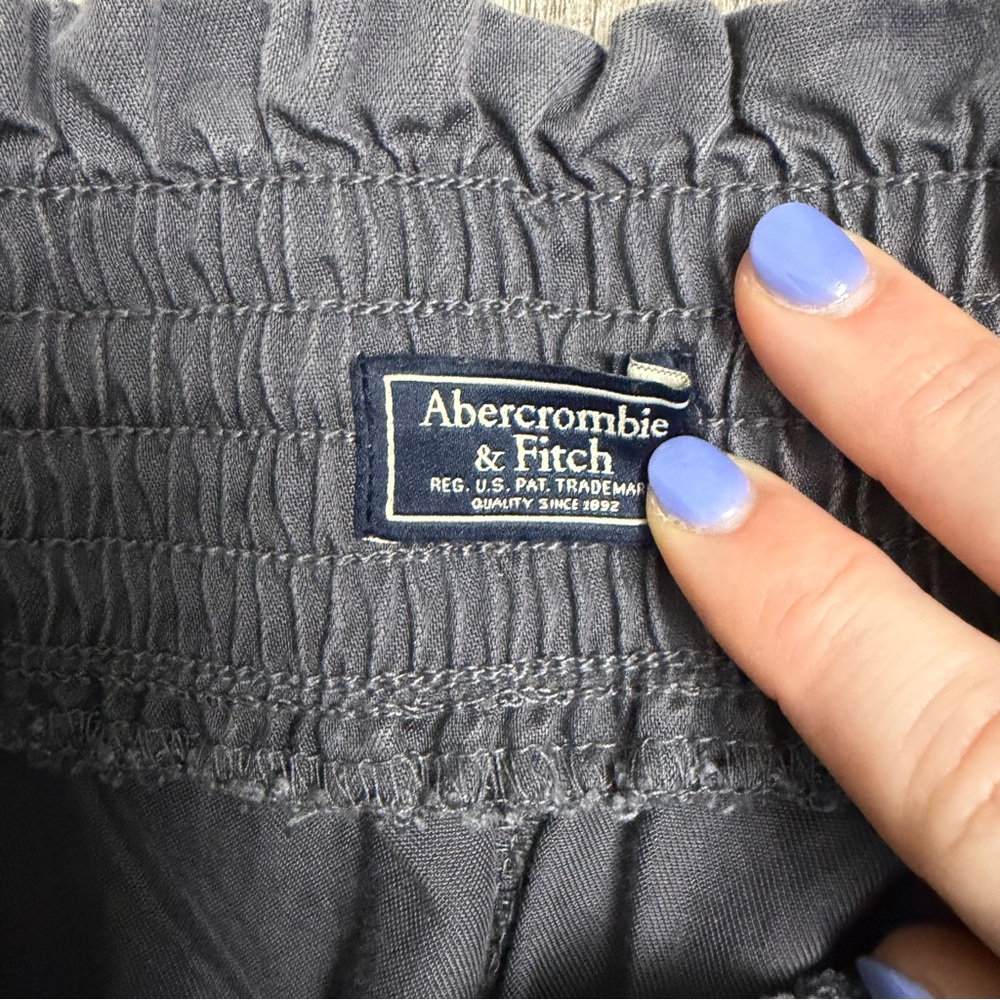 Abercrombie & Fitch Linen W’s Pull on High Waisted Cargo Jogger Pants-size XS R - Picture 5 of 7